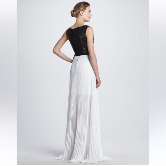 NWT Alice + Olivia Luna Leather-Top Maxi Dress Size 8 - Picture 6 of 14